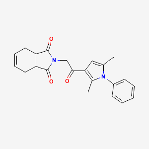 molecular formula C22H22N2O3 B1227829 2-[2-(2,5-Dimethyl-1-phenyl-3-pyrrolyl)-2-oxoethyl]-3a,4,7,7a-tetrahydroisoindole-1,3-dione 