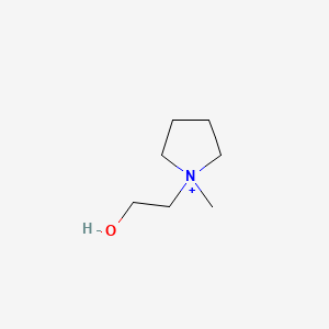 molecular formula C7H16NO+ B1227830 Pyrrolidinocholine CAS No. 45651-66-9