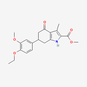 molecular formula C20H23NO5 B1227851 methyl 6-(4-ethoxy-3-methoxyphenyl)-3-methyl-4-oxo-4,5,6,7-tetrahydro-1H-indole-2-carboxylate 