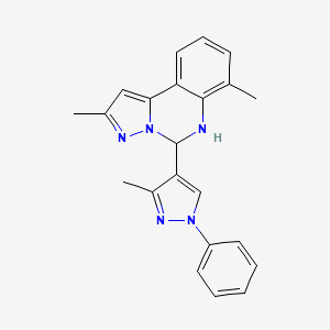 2,7-Dimethyl-5-(3-methyl-1-phenyl-4-pyrazolyl)-3,5-dihydropyrazolo[1,5-c]quinazoline
