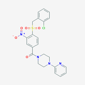 [4-[(2-Chlorophenyl)methylsulfonyl]-3-nitrophenyl]-[4-(2-pyridinyl)-1-piperazinyl]methanone