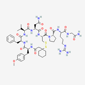molecular formula C52H75N13O11S2 B1227880 Argipressin, beta-mercapto beta,beta-cyclopentamethylenepropionic acid(1)-O-methyl-tyr(2)-val(4)- CAS No. 77403-97-5