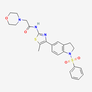 N-[4-[1-(benzenesulfonyl)-2,3-dihydroindol-5-yl]-5-methyl-2-thiazolyl]-2-(4-morpholinyl)acetamide
