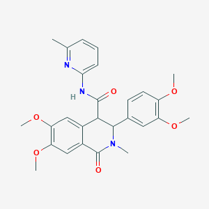 3-(3,4-dimethoxyphenyl)-6,7-dimethoxy-2-methyl-N-(6-methyl-2-pyridinyl)-1-oxo-3,4-dihydroisoquinoline-4-carboxamide