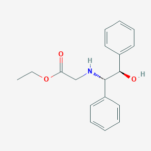 molecular formula C18H21NO3 B122789 ethyl 2-((1S,2R)-2-hydroxy-1,2-diphenylethylamino)acetate CAS No. 100678-82-8
