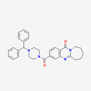 3-[[4-(diphenylmethyl)-1-piperazinyl]-oxomethyl]-7,8,9,10-tetrahydro-6H-azepino[2,1-b]quinazolin-12-one