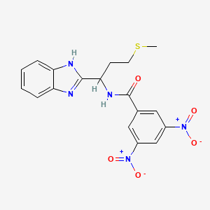 molecular formula C18H17N5O5S B1227905 N-[1-(1H-benzimidazol-2-yl)-3-(methylthio)propyl]-3,5-dinitrobenzamide 