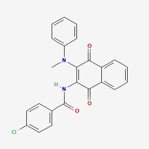 molecular formula C24H17ClN2O3 B1227907 4-chloro-N-[3-(N-methylanilino)-1,4-dioxo-2-naphthalenyl]benzamide 