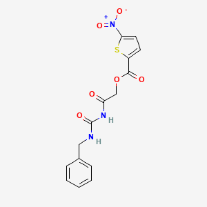 molecular formula C15H13N3O6S B1227909 5-Nitro-2-thiophenecarboxylic acid [2-oxo-2-[[oxo-[(phenylmethyl)amino]methyl]amino]ethyl] ester 