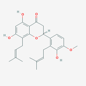 molecular formula C26H30O6 B1227912 5,7,3'-trihydroxy-4'-methoxy-8,2'-di(3-methyl-2-butenyl)-(2S)-flavanone 