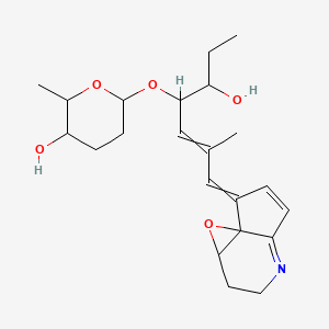 6-[5-Hydroxy-2-methyl-1-(2-oxa-6-azatricyclo[5.3.0.01,3]deca-6,8-dien-10-ylidene)hept-2-en-4-yl]oxy-2-methyloxan-3-ol