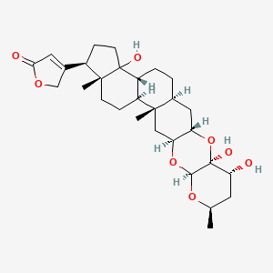 molecular formula C29H42O8 B1227927 3-[(1S,3S,5S,6R,8R,10S,12S,14S,15S,18R,19R,23R)-5,6,22-Trihydroxy-8,14,18-trimethyl-4,9,11-trioxahexacyclo[12.11.0.03,12.05,10.015,23.018,22]pentacosan-19-yl]-2H-furan-5-one CAS No. 36597-51-0