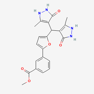 3-[5-[Bis(3-methyl-5-oxo-1,2-dihydropyrazol-4-yl)methyl]-2-furanyl]benzoic acid methyl ester