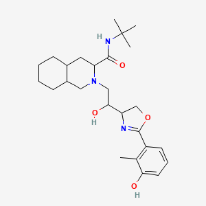 molecular formula C26H39N3O4 B12279332 (3S,4AS,8aS)-2-((2R)-2-((4S)-4,5-dihydro-2-(3-hydroxy-2-methylphenyl)-4-oxazolyl)-2-hydroxyethyl)-N-(1,1-dimethylethyl)decahydro-3-isoquinolinecarboxamide 
