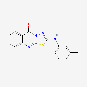molecular formula C16H12N4OS B1227935 2-(3-Methylanilino)-[1,3,4]thiadiazolo[2,3-b]quinazolin-5-one 