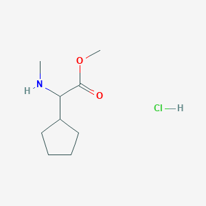 molecular formula C9H18ClNO2 B12279356 Methyl 2-cyclopentyl-2-(methylamino)acetate HCl 