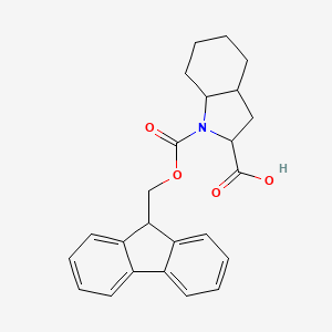 molecular formula C24H25NO4 B12279370 1-(((9H-Fluoren-9-yl)methoxy)carbonyl)octahydro-1H-indole-2-carboxylic acid 