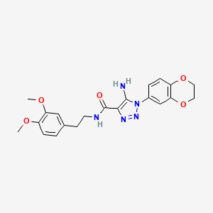 molecular formula C21H23N5O5 B1227938 5-amino-1-(2,3-dihydro-1,4-benzodioxin-6-yl)-N-[2-(3,4-dimethoxyphenyl)ethyl]-4-triazolecarboxamide 