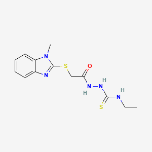 1-Ethyl-3-[[2-[(1-methyl-2-benzimidazolyl)thio]-1-oxoethyl]amino]thiourea