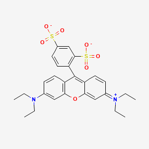 molecular formula C27H29N2O7S2- B1227957 4-[6-(diethylamino)-3-(diethyliminio)-3H-xanthen-9-yl]benzene-1,3-disulfonate 