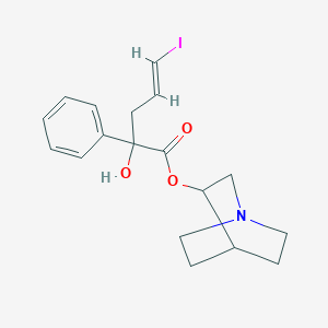 molecular formula C18H22INO3 B122796 3-Quinuclidinyl alpha-hydroxy-alpha-(1-iodo-1-propen-3-yl)-alpha-phenylacetate CAS No. 147612-55-3