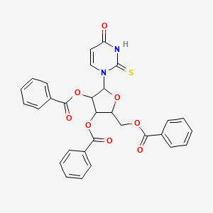 molecular formula C30H24N2O8S B12279672 beta-Ribofuranose, 1-deoxy-1-[pyrimidin-4-one-2-thione-1-yl]-2,3,6-tribenzoyl- 