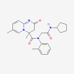N-[2-(cyclopentylamino)-2-oxoethyl]-4,7-dimethyl-N-(2-methylphenyl)-2-oxo-3H-pyrido[1,2-a]pyrimidine-4-carboxamide