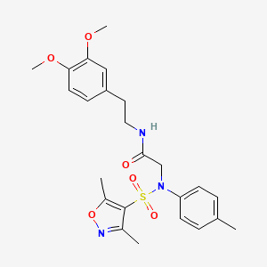 molecular formula C24H29N3O6S B1227973 N-[2-(3,4-dimethoxyphenyl)ethyl]-2-[N-[(3,5-dimethyl-4-isoxazolyl)sulfonyl]-4-methylanilino]acetamide 