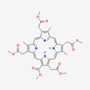 molecular formula C37H38N4O10 B12279794 Methyl 3,8,13,18-tetrakis(2-methoxy-2-oxoethyl)-7,12,17-trimethyl-21,22-dihydroporphyrin-2-carboxylate 