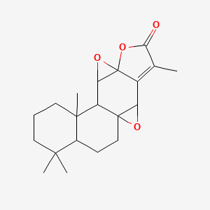 molecular formula C20H26O4 B1227980 5,12,16,16-Tetramethyl-2,7,9-trioxahexacyclo[9.8.0.01,3.04,8.08,10.012,17]nonadec-4-en-6-one 