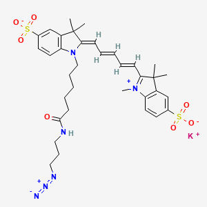 molecular formula C35H43KN6O7S2 B12279879 Sulfo-cyanine3 azide sodium 