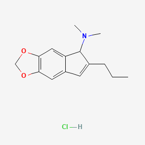 molecular formula C15H20ClNO2 B1227997 5-Dimethylamino-6-propyl-5H-indeno(5,6-d)-1,3-dioxole hydrochloride CAS No. 51003-81-7