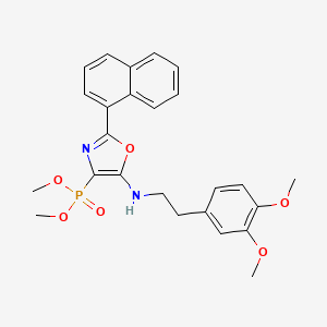 molecular formula C25H27N2O6P B1228006 DIMETHYL (5-{[2-(3,4-DIMETHOXYPHENYL)ETHYL]AMINO}-2-(NAPHTHALEN-1-YL)-1,3-OXAZOL-4-YL)PHOSPHONATE 