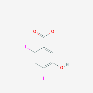 molecular formula C8H6I2O3 B12280195 Methyl 5-hydroxy-2,4-diiodobenzoate 