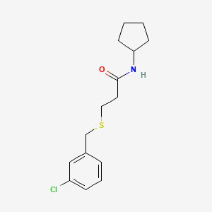 molecular formula C15H20ClNOS B1228022 3-[(3-chlorophenyl)methylthio]-N-cyclopentylpropanamide 