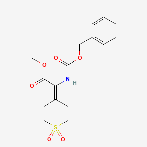 molecular formula C16H19NO6S B12280263 Methyl 2-(Cbz-amino)-2-[1,1-dioxidodihydro-2H-thiopyran-4(3H)-ylidene]acetate 
