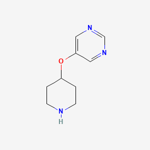 molecular formula C9H13N3O B12280554 5-(Piperidin-4-yloxy)pyrimidine 