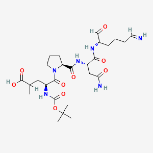molecular formula C26H42N6O9 B1228056 Butyloxycarbonyl-cyclo(glutamyl-prolyl-asparaginyl-lysyl) methyl ester CAS No. 134790-35-5