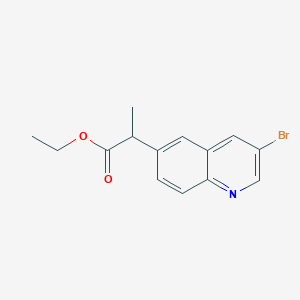 molecular formula C14H14BrNO2 B12280564 Ethyl 2-(3-bromoquinolin-6-yl)propanoate 