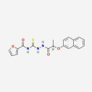 molecular formula C19H17N3O4S B1228084 N-[[[2-(2-naphthalenyloxy)-1-oxopropyl]hydrazo]-sulfanylidenemethyl]-2-furancarboxamide 