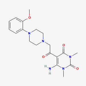 molecular formula C19H25N5O4 B1228086 6-Amino-5-[2-[4-(2-methoxyphenyl)-1-piperazinyl]-1-oxoethyl]-1,3-dimethylpyrimidine-2,4-dione 