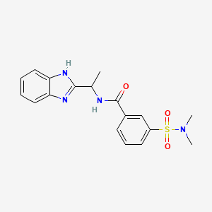 molecular formula C18H20N4O3S B1228087 N-[1-(1H-benzimidazol-2-yl)ethyl]-3-(dimethylsulfamoyl)benzamide 