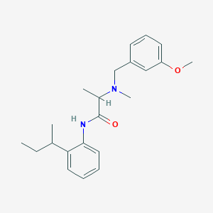 molecular formula C22H30N2O2 B1228092 N-(2-butan-2-ylphenyl)-2-[(3-methoxyphenyl)methyl-methylamino]propanamide 