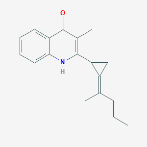 molecular formula C18H21NO B1228097 (+)-3-Methyl-2-(pentylidenecyclopropyl)-4(1H)-quinolinone CAS No. 68978-12-1