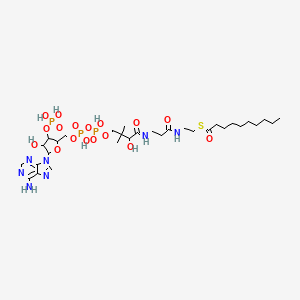S-[2-[3-[[4-[[[5-(6-aminopurin-9-yl)-4-hydroxy-3-phosphonooxyoxolan-2-yl]methoxy-hydroxyphosphoryl]oxy-hydroxyphosphoryl]oxy-2-hydroxy-3,3-dimethylbutanoyl]amino]propanoylamino]ethyl] decanethioate