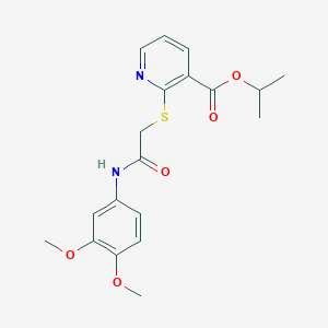 2-[[2-(3,4-Dimethoxyanilino)-2-oxoethyl]thio]-3-pyridinecarboxylic acid propan-2-yl ester