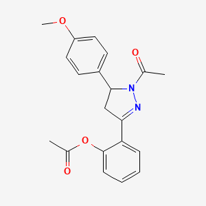 Acetic acid [2-[2-acetyl-3-(4-methoxyphenyl)-3,4-dihydropyrazol-5-yl]phenyl] ester