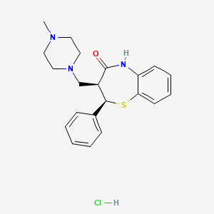 1,5-Benzothiazepin-4(5H)-one, 2,3-dihydro-3-((4-methyl-1-piperazinyl)methyl)-2-phenyl-, monohydrochloride, cis-(-)-
