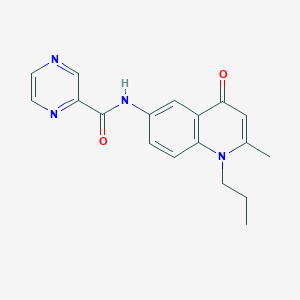 molecular formula C18H18N4O2 B1228171 N-(2-methyl-4-oxo-1-propyl-6-quinolinyl)-2-pyrazinecarboxamide 