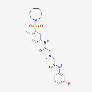 2-[[2-[3-(1-azepanylsulfonyl)-4-methylanilino]-2-oxoethyl]-methylamino]-N-(3-fluorophenyl)acetamide
